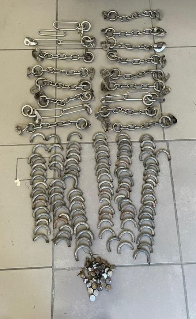 Photo showing some of the 123 rock climbing bolts that have been removed from Lamington National Park
