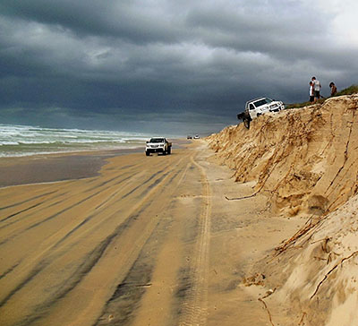 Don't drive on the dunes – avoid damage to your vehicle and the environment.