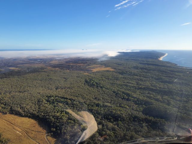 The fire impacted on the dune system until it was contained.