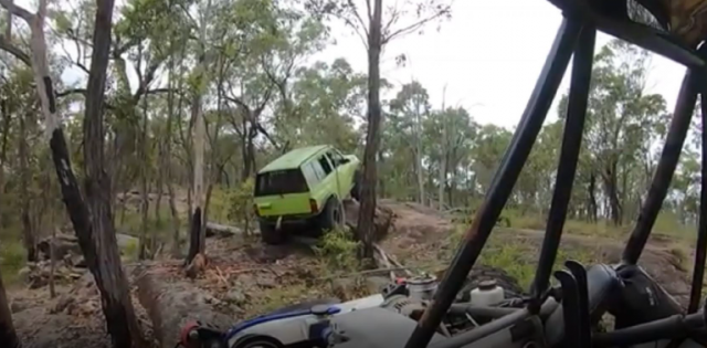 Photo of the men driving over small trees and disturbing culturally significant ground. Both men pleaded guilty to all charges.