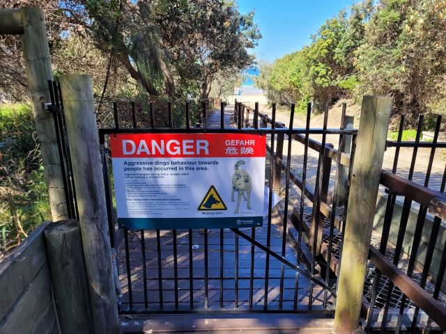 Warning signs alert visitors to the dangers.
