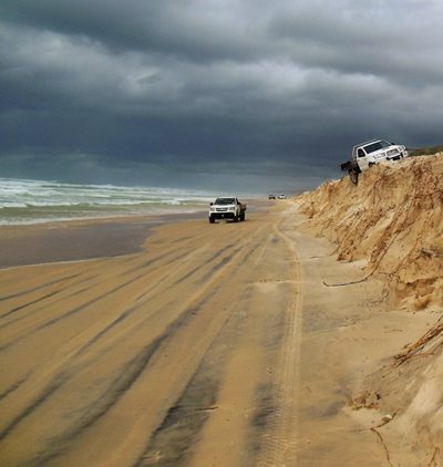 Don't drive on the dunes – avoid damage to your vehicle and the environment.