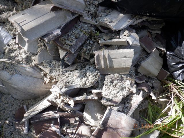 The roofing rubbish can pollute the environment, and anyone with information should call 1300 130 372