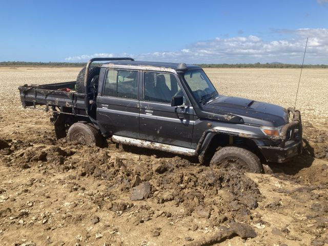 Photo of the 4WD which fines were issued for after this vehicle was bogged to the axles.