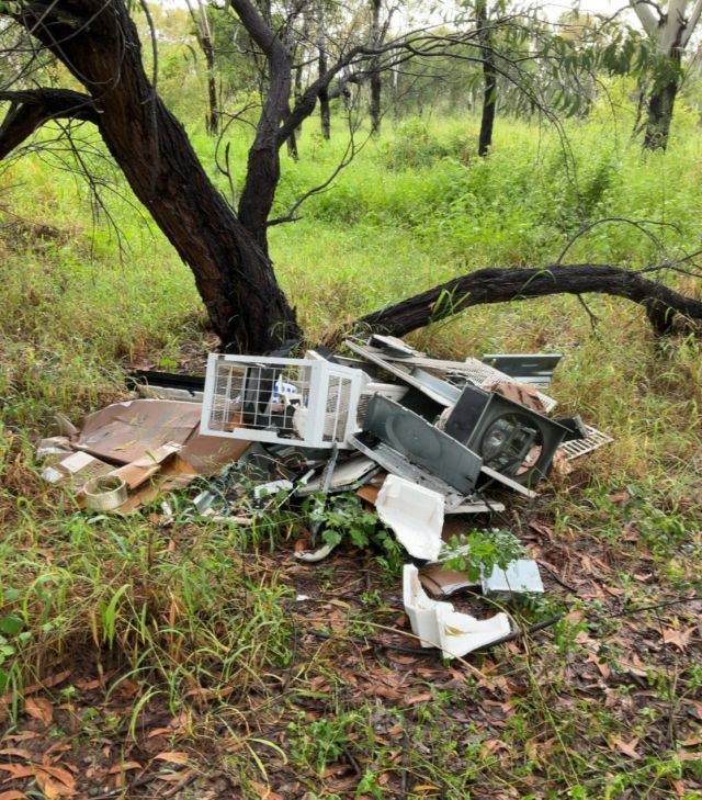 Photo of waste that was dumping, including air conditioning unit