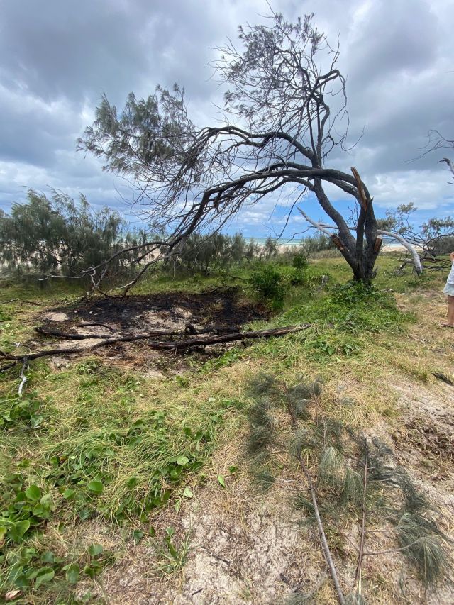 Site of unlawful campfire at the Marloo camping area.